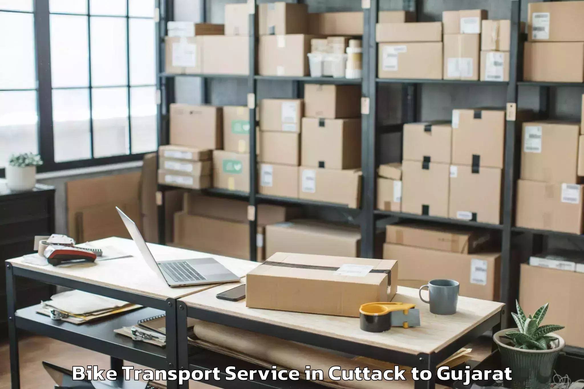 Professional Cuttack to Sankheda Bike Transport